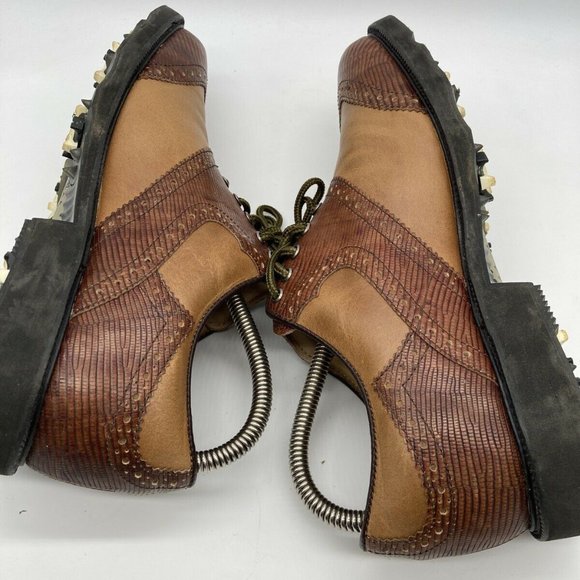 FootJoy Myjoys Wingtip Oxford Golf Shoes - Picture 2 of 9